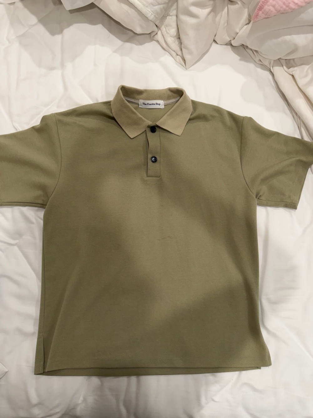The Frankie Shop Women’s/Unisex Olive Polo with Contrast Collar